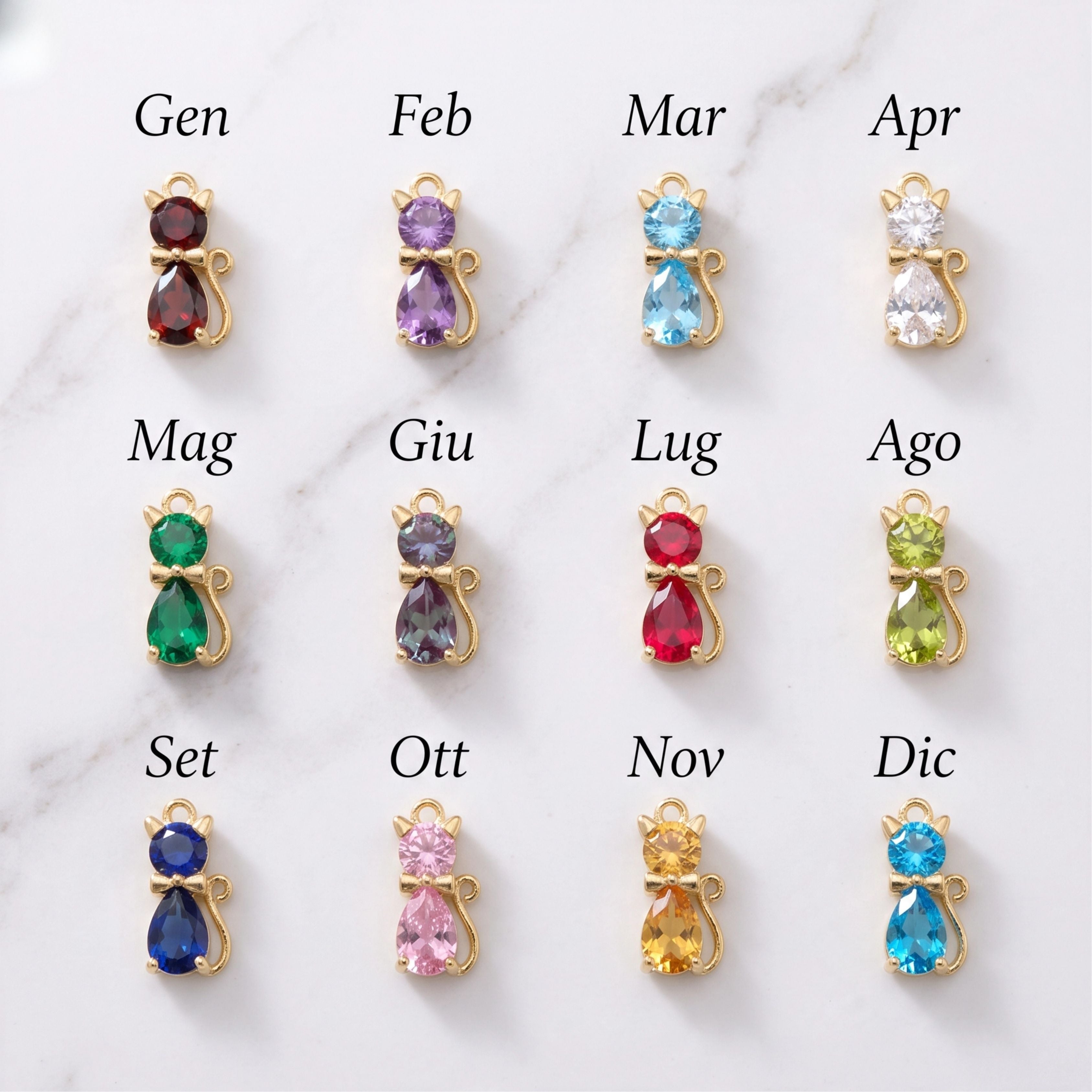 Collana Lucky Cat™ – Pietra del Mese Per Te o in Regalo