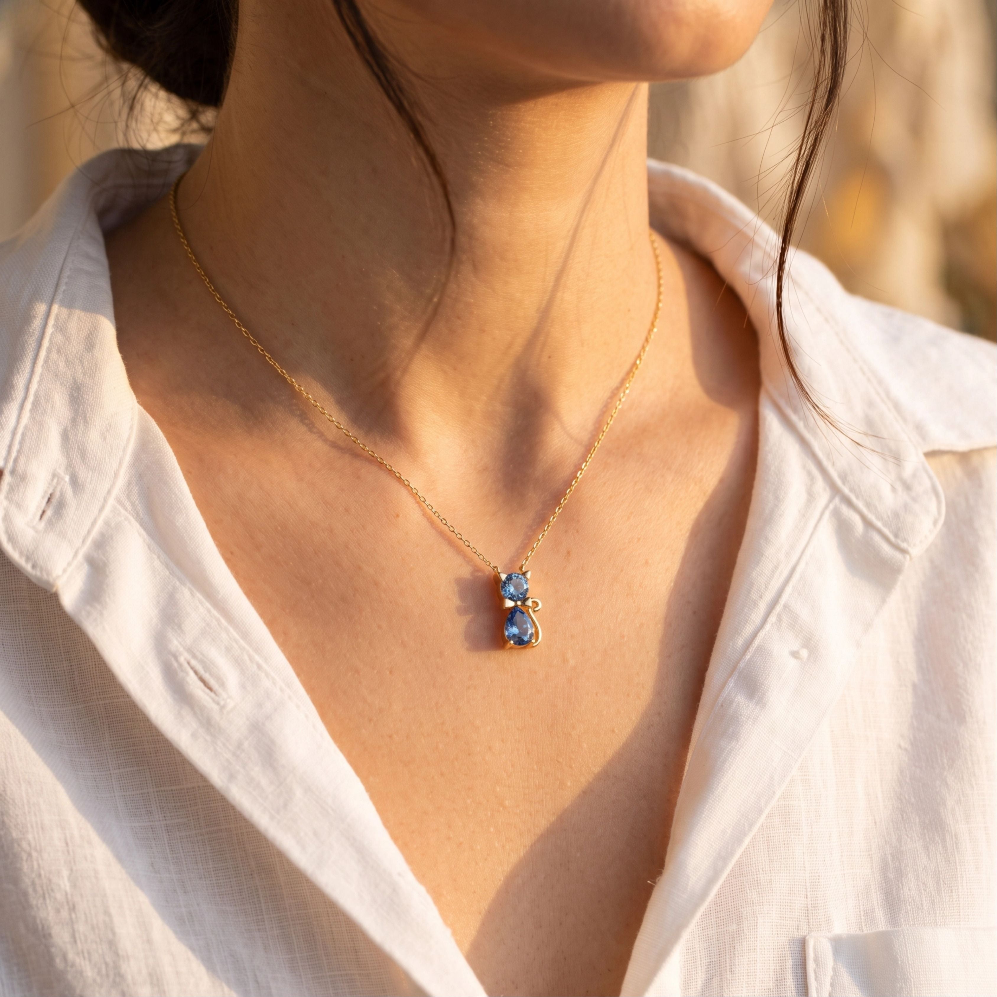 Collana Lucky Cat™ – Pietra del Mese Per Te o in Regalo