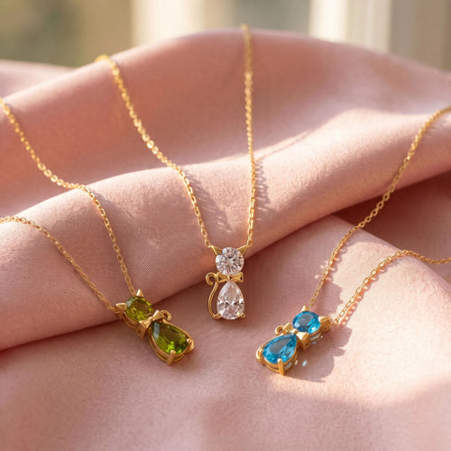 Collana Lucky Cat™ – Pietra del Mese Per Te o in Regalo