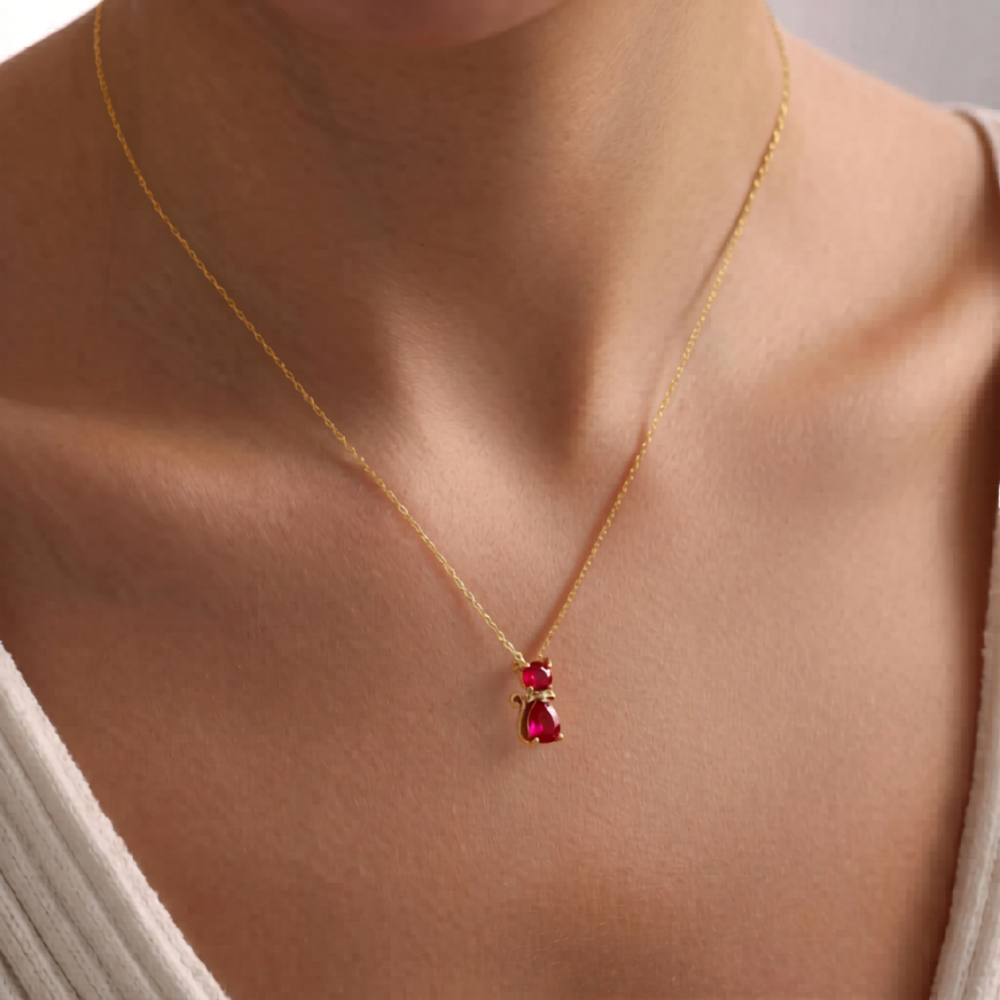 Collana con Charm Gatto Personalizzata
